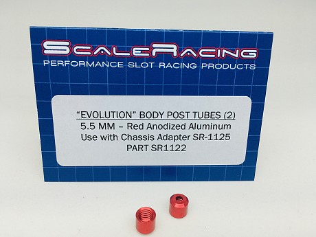 Body Post Tubes (2) - Aluminum 5.5mm Long - Red Anodized