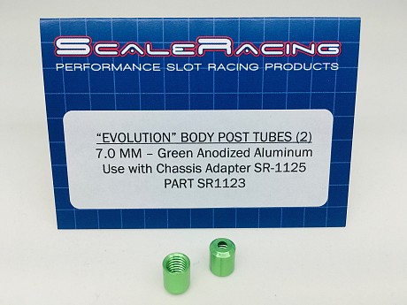 Body Post Tubes (2) - Aluminum 7.0mm Long - Green Anodized