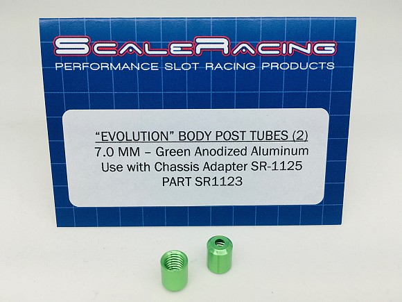 Body Post Tubes (2) - Aluminum 7.0mm Long - Green Anodized